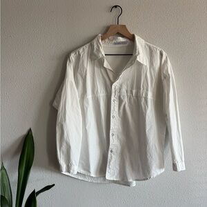 Cotton White Button Up Shirt